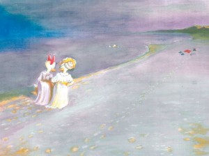 Kalle Anka i sommarkväll vid Skagens strand av PS Krøyer 
